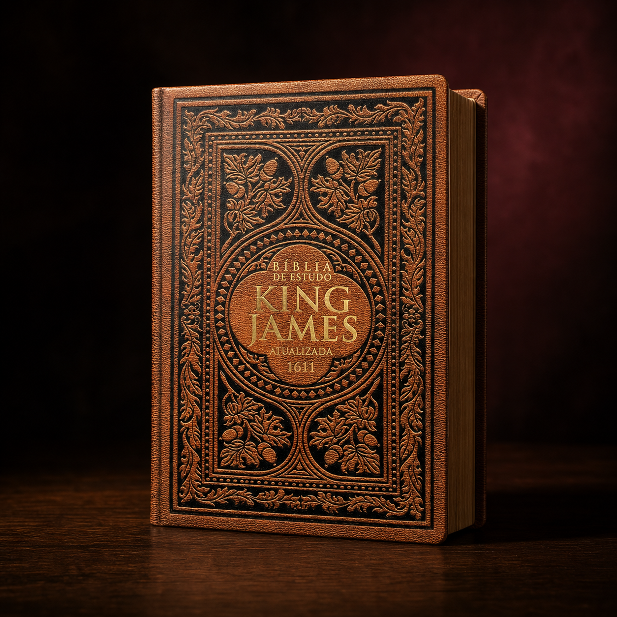 Foto premium do livro Bíblia de Estudo King James Atualizada em capa dura